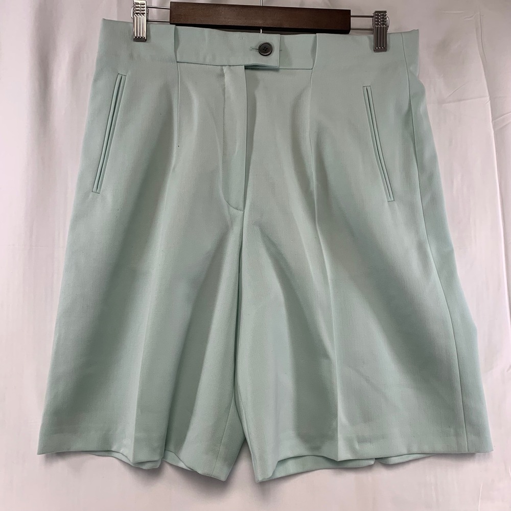 Laurel Bermuda Shorts Womens 40 Mint Green Wool High Waisted Tailored Germany